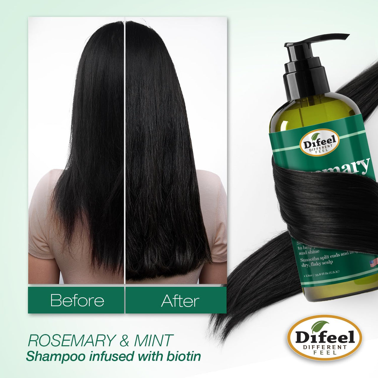 Difeel Rosemary & Mint Strengthening Shampoo 12oz - Elevate Styles