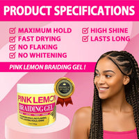Thumbnail for Pink Lemon Braiding Gel – Maximum Hold for Edges, Locks, Twists & Braids (5 oz / 142g)