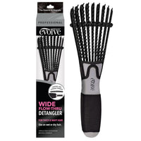 Thumbnail for Evolve Wide Flow Thru Detangler Brush Black for Thick and Wavy Hair 564 - Elevate Styles