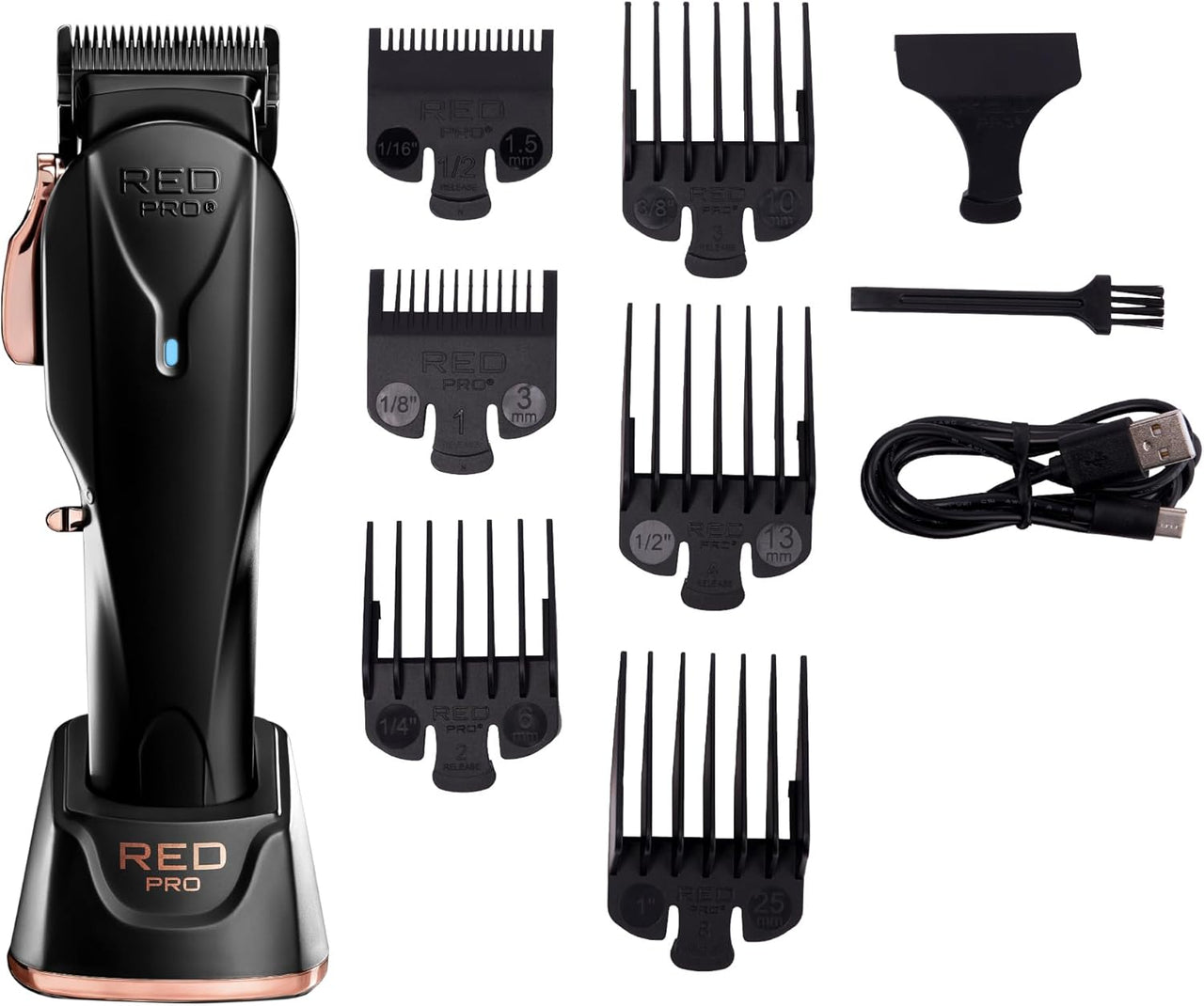 Red Pro Cordless Clipper DLC Blade USB C Charging PCL02 - Elevate Styles