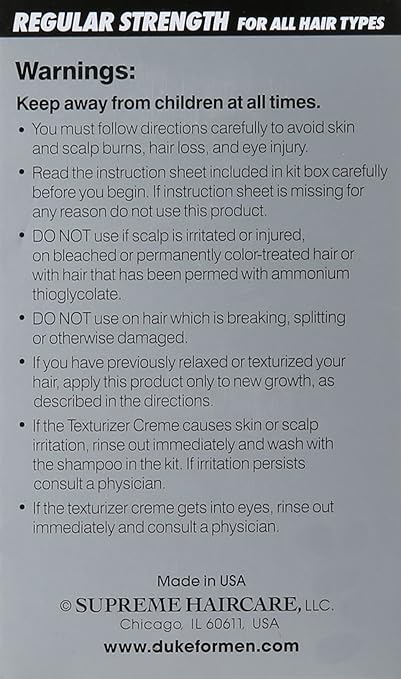 Duke Original Formula Texturizing Creme Kit For Men Regular Strength - Elevate Styles