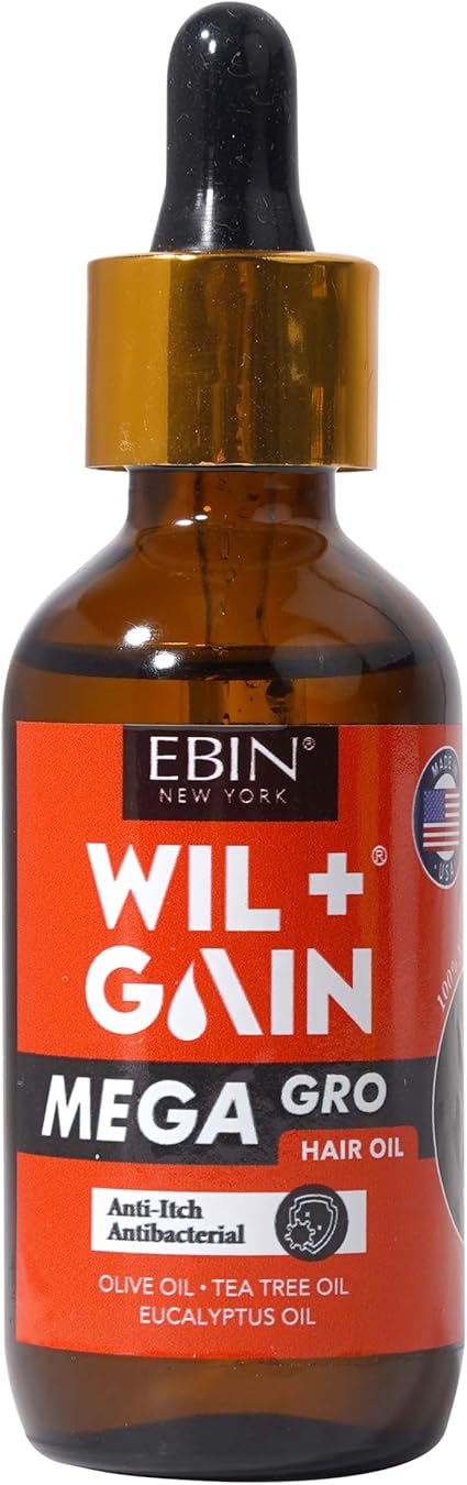 Ebin New York Wil + Gain Anti-Itch Antibacterial Mega Gro Hair Oil 2 oz - Elevate Styles