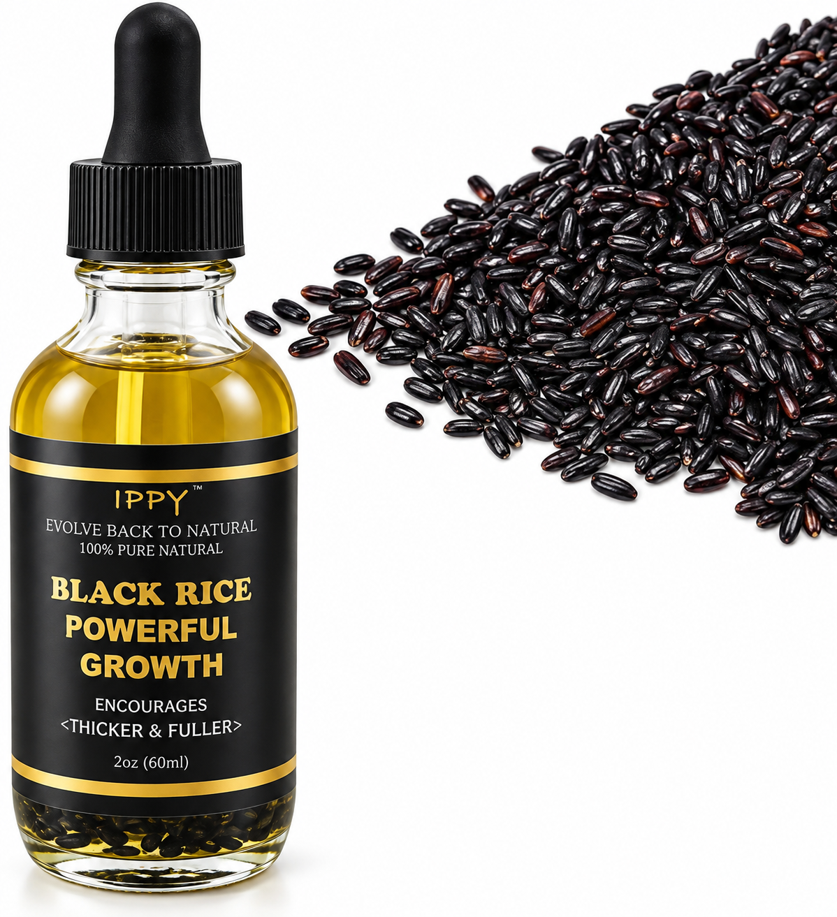 IPPY Black Rice Powerful Growth Hair Oil – 2 oz