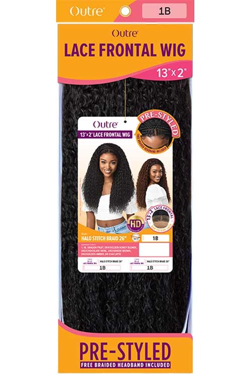 Outre 13x2 HD Pre-Braided Lace Front Wig Halo Stitch Braid 26" - Elevate Styles