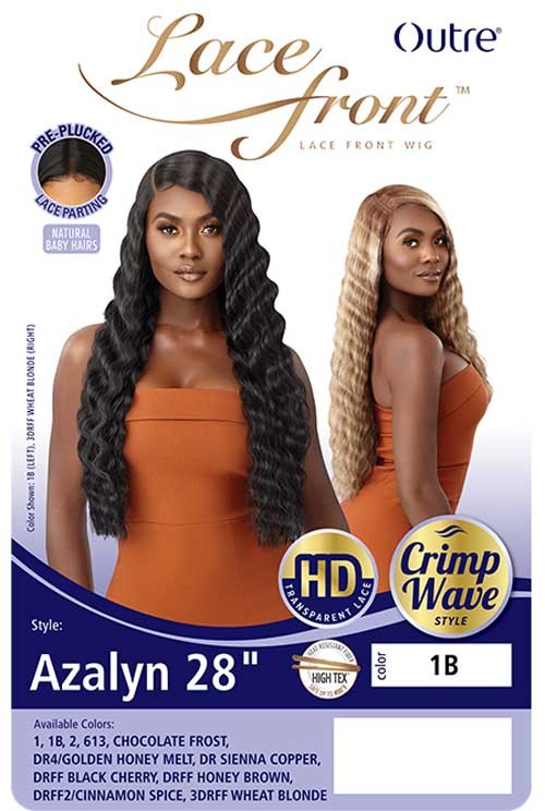 Outre Synthetic Crimp Wave HD Transparent Lace Front Wig Azalyn 28" - Elevate Styles