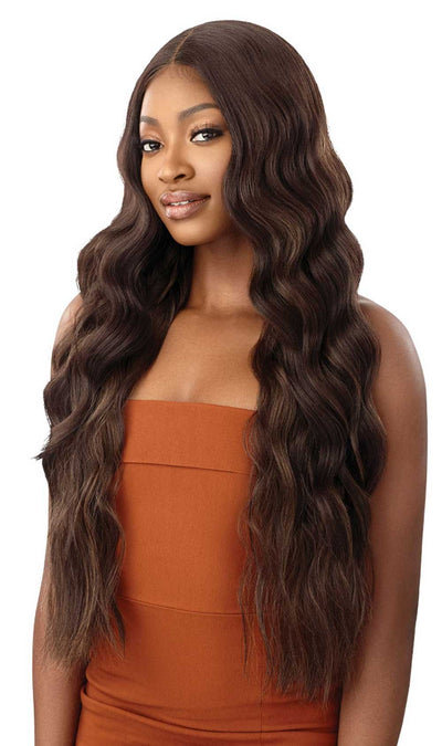 Outre Synthetic LONG WAVY HD Transparent Lace Front Wig Karrington 30" - Elevate Styles
