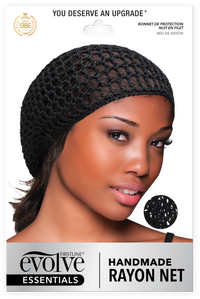 Thumbnail for Evolve Essentials Handmade Rayon Net Bonnet Black 590