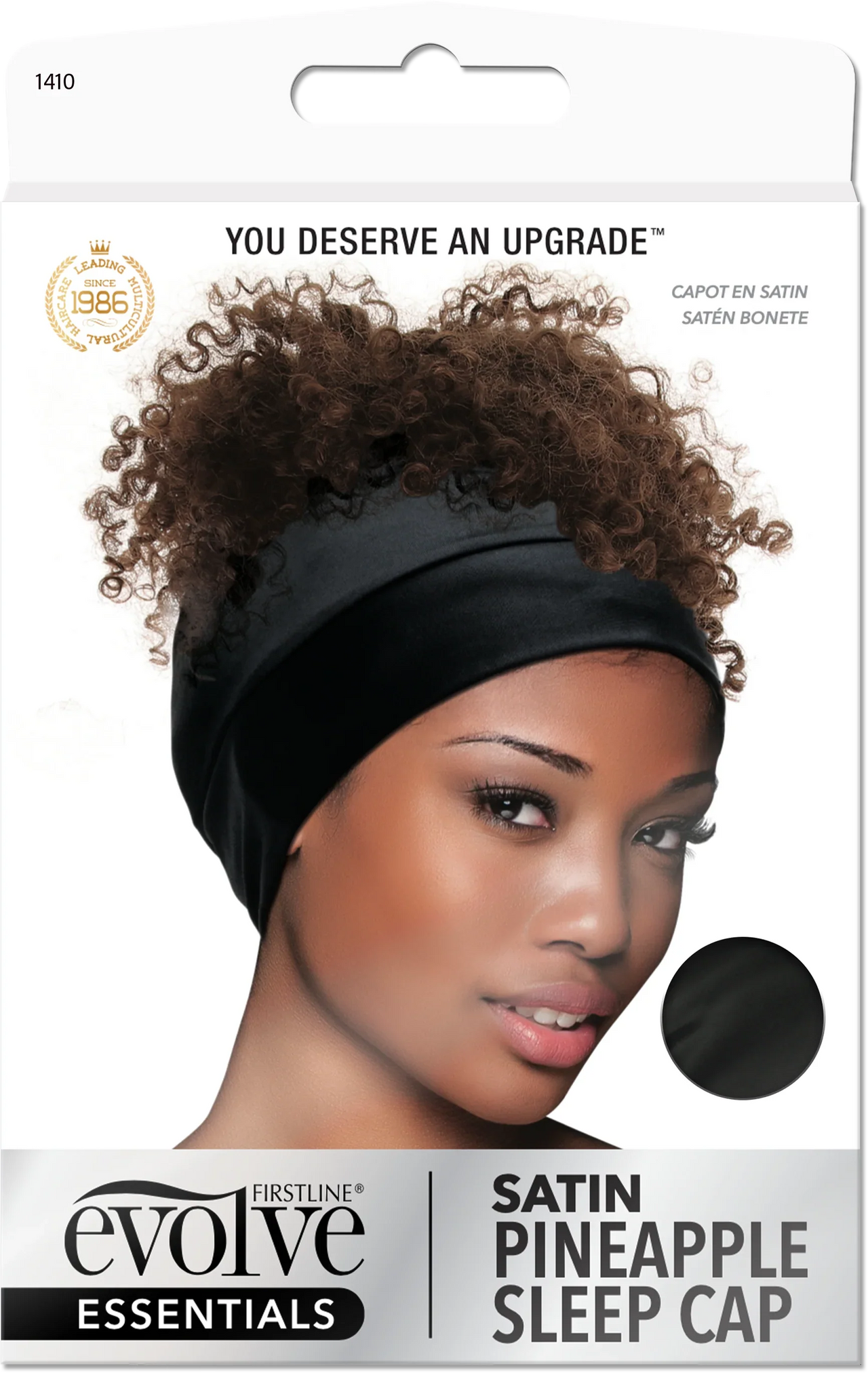Evolve Essentials Satin Pineapple Sleep Cap Black 1410