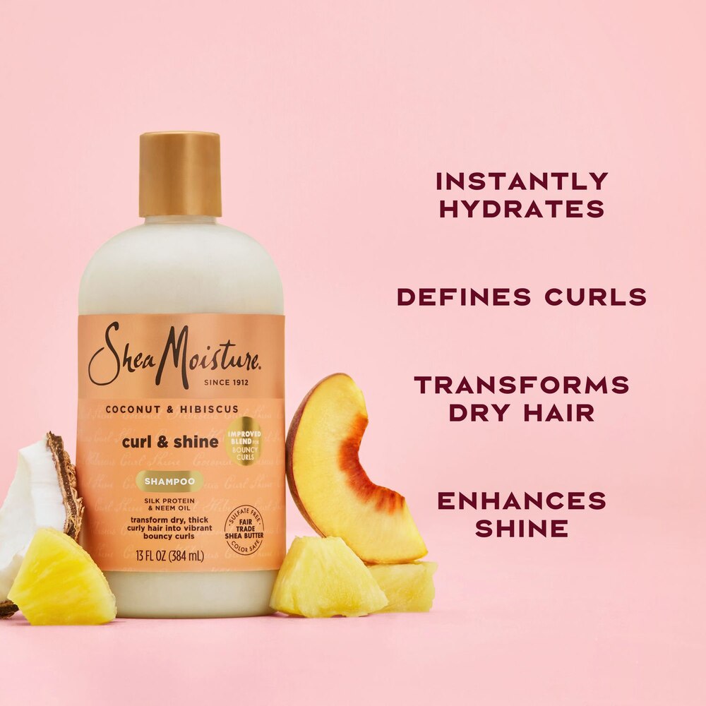SheaMoisture Coconut & Hibiscus Curl & Shine Shampoo 13 fl. oz. / 384 mL