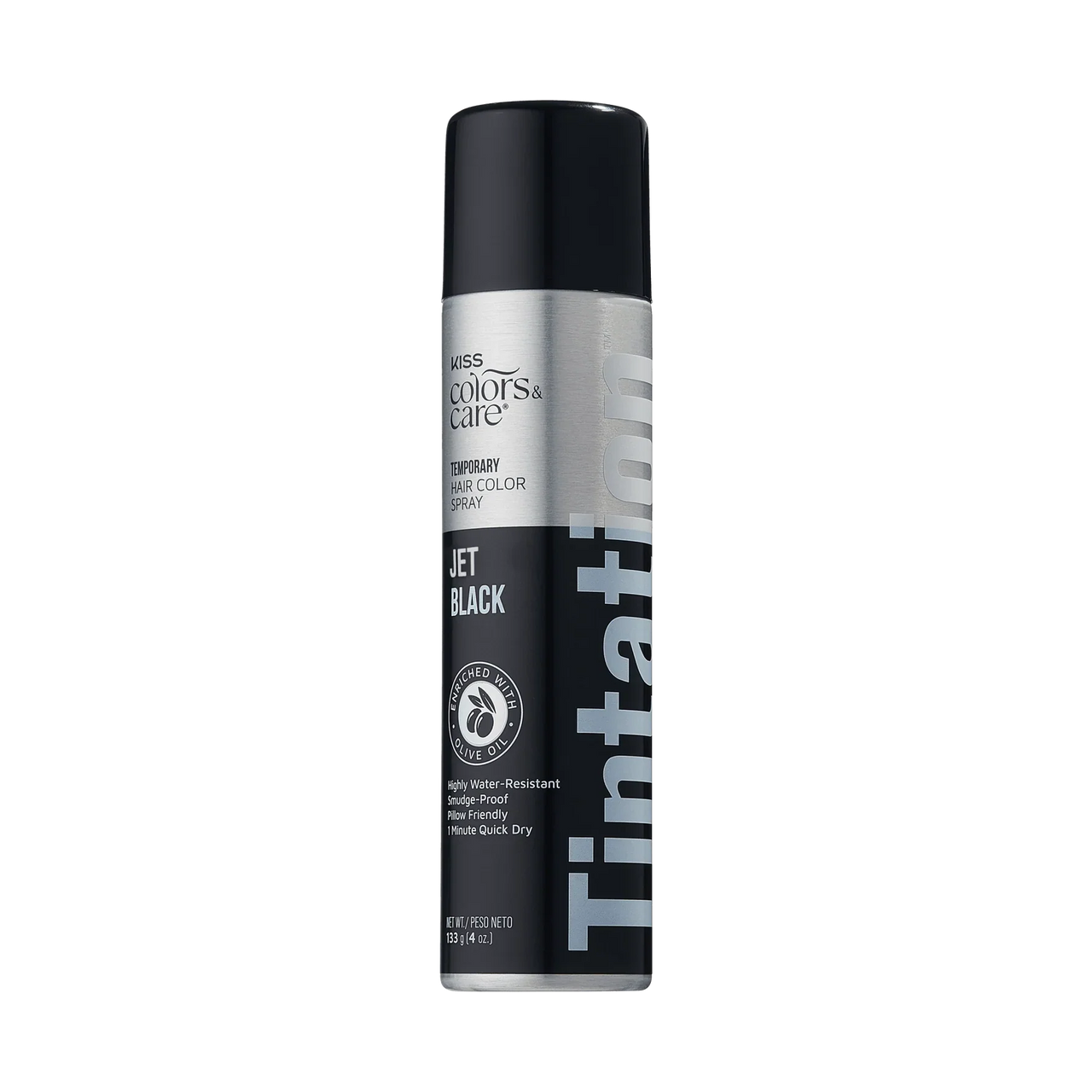 Color Jet Spray Kiss Colors & Care Tintation Temporary Hair Color Spray Jet Black 2.82 ...