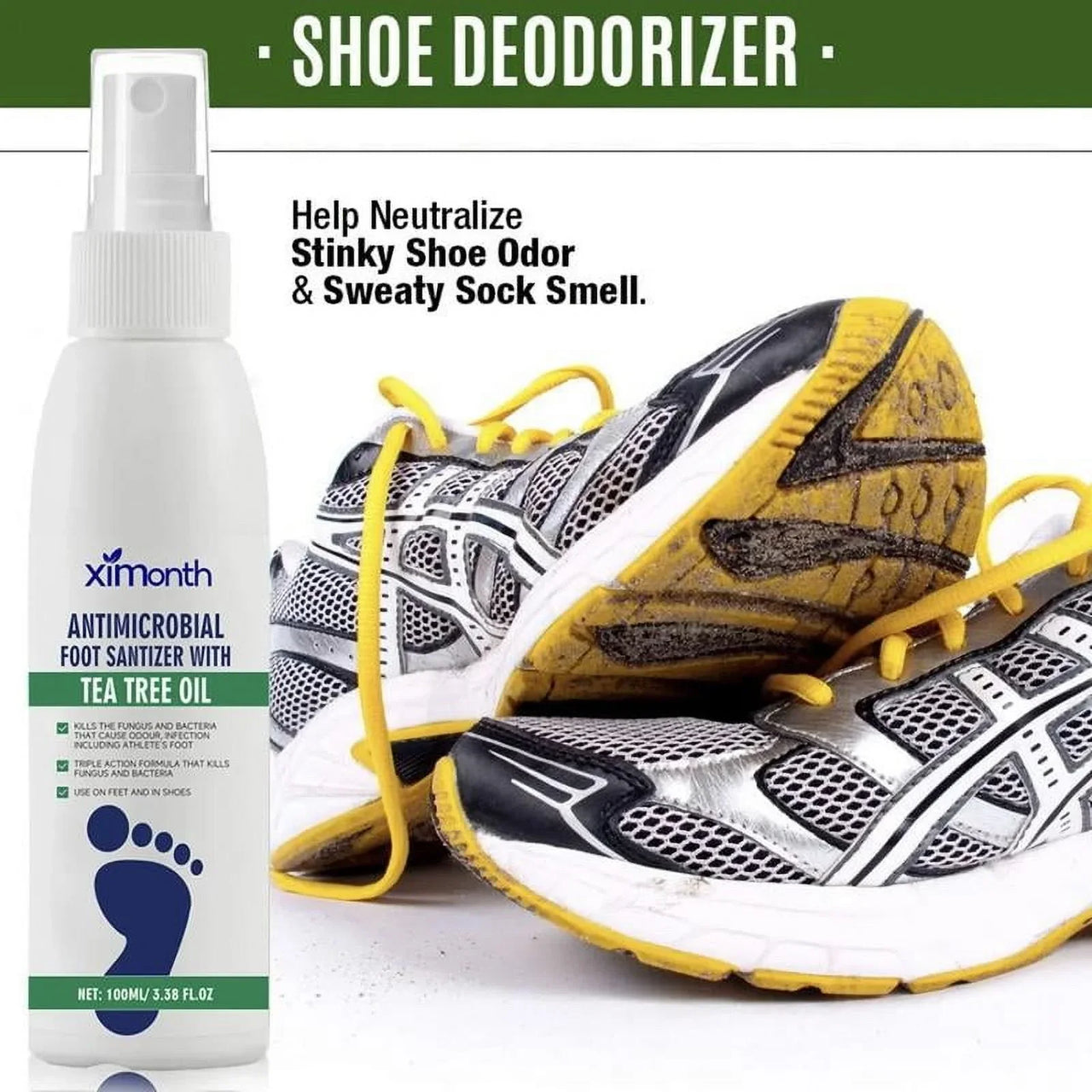 Ximonth Foot Spray with Tea Tree Oil Advanced Foot and Nail Care 8 oz - Elevate Styles