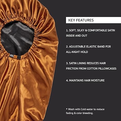 RED by Kiss Adjustable Ultra Silky Satin Bonnet Braid Brown (HQ223)