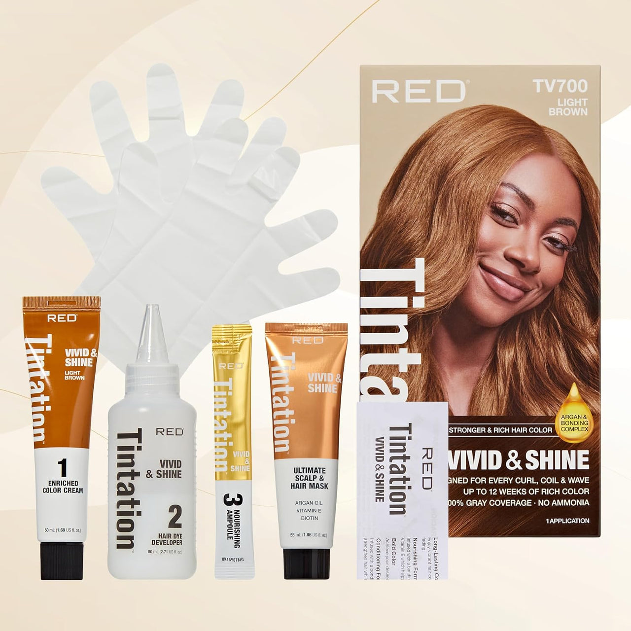 Red Tintation Vivid & Shine Hair Color Light Brown TV700 - Elevate Styles
