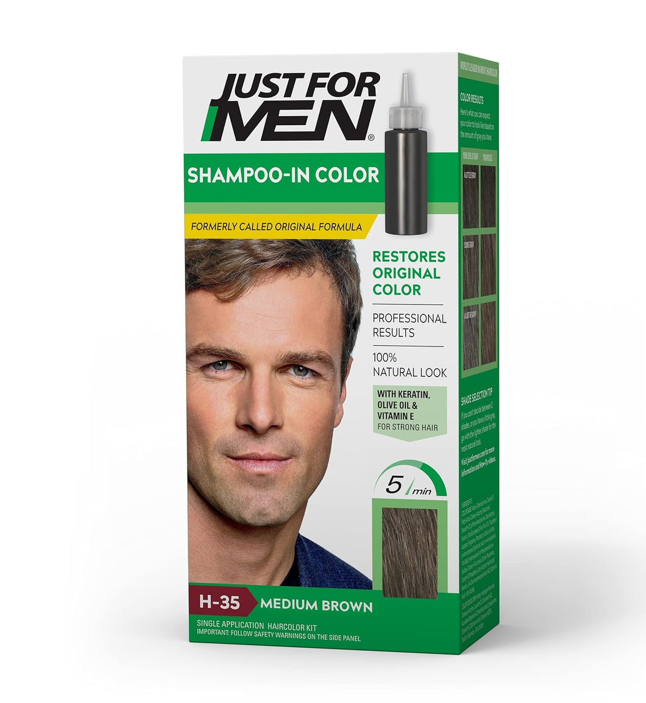 Just For Men Shampoo-In Color Darkest Brown-Black - Elevate Styles