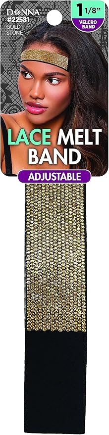 Donna Lace Melt Band Adjustable Gold Stone 22581 – 1 1/8" - Elevate Styles