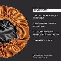 Thumbnail for RED by Kiss Adjustable Ultra Silky Satin Bonnet X-Large Brown (HQ220)