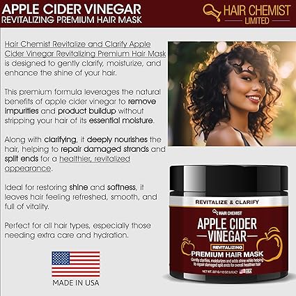 Hair Chemist Apple Cider Vinegar Revitalizing Premium Hair Mask 12 oz - Elevate Styles