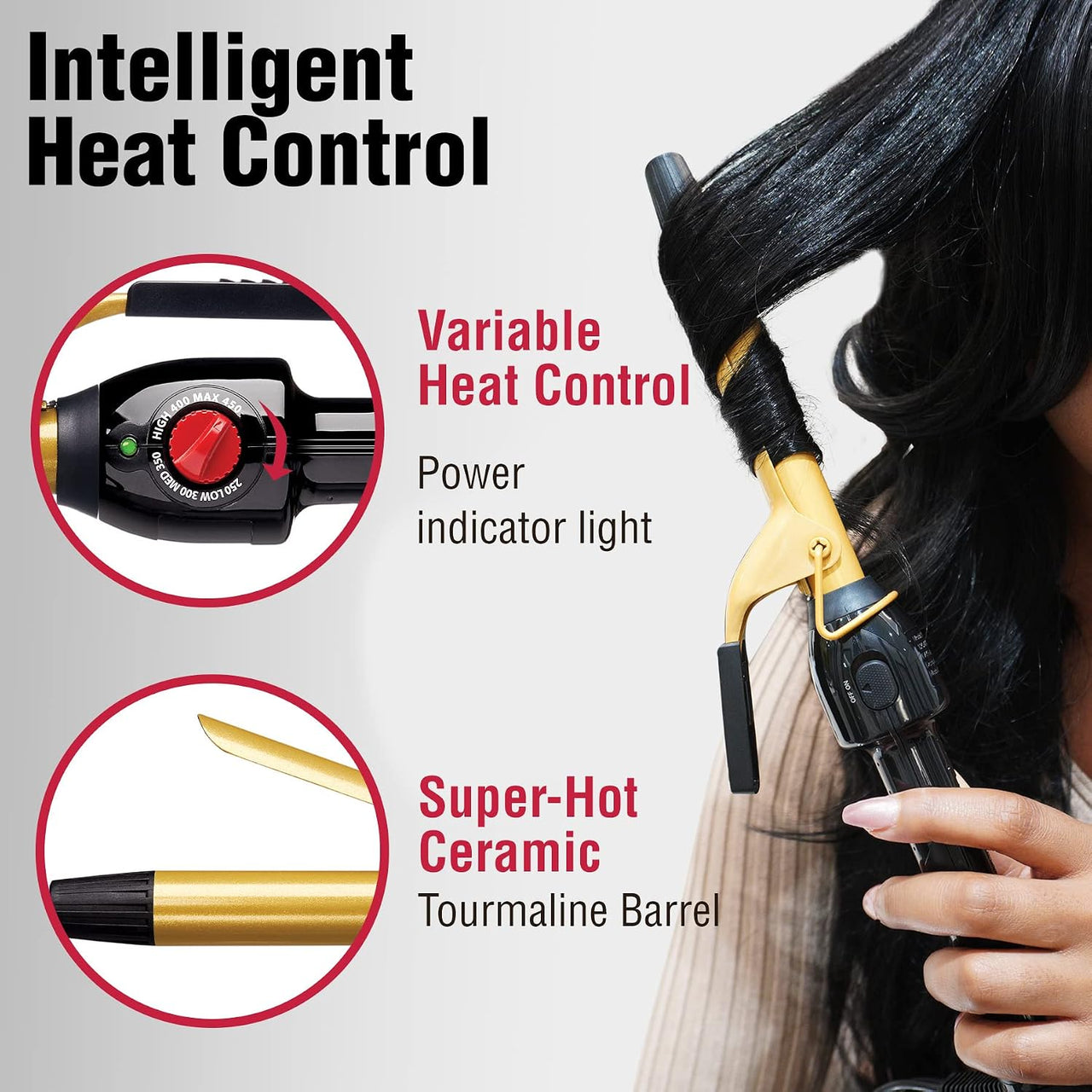 RED by Kiss Ceramic Tourmaline Professional Curling Iron - 3/4"