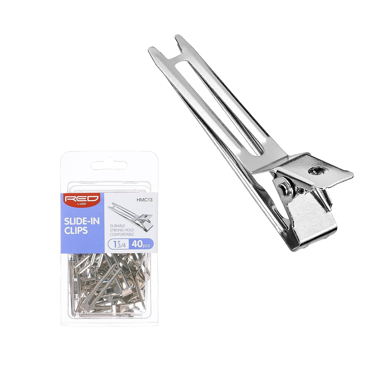 Red by Kiss Slide-In Metal Clips 1 3/4 Inch – 40 Pack HMC13