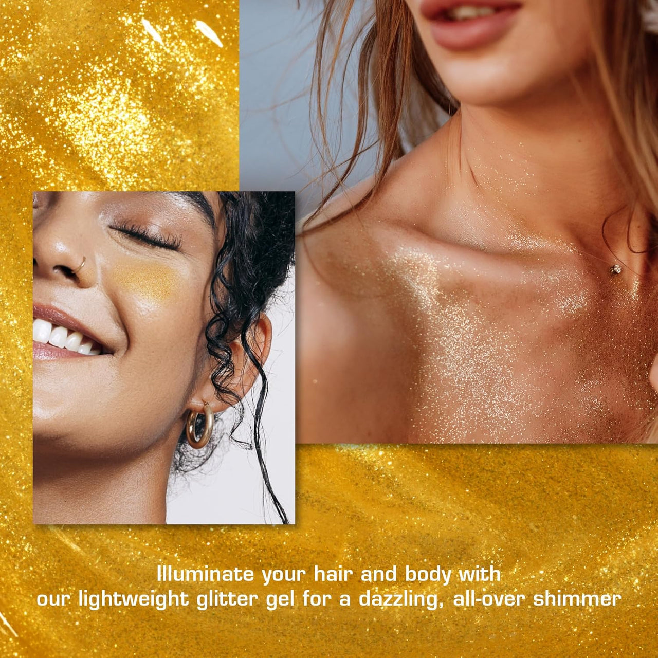 Kiss Tintation Glitter Gel Gold 1.01 oz. - Elevate Styles