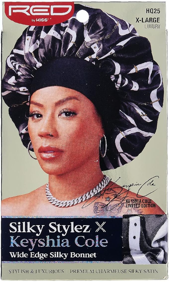 Red by Kiss Silky Stylez X Keyshia Cole Wide Edge Silky Bonnet X Large HQ25 - Elevate Styles