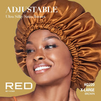 Thumbnail for RED by Kiss Adjustable Ultra Silky Satin Bonnet X-Large Brown (HQ220)