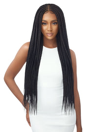 Thumbnail for Outre 4x4 Pre-Braided Lace Front Wig - Middle Part Feed-In Box Braids 36