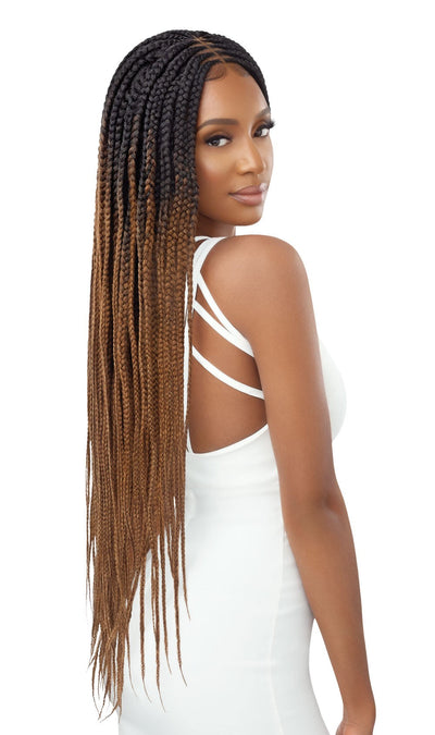 Outre 4x4 Pre-Braided Lace Front Wig - Middle Part Feed-In Box Braids 36" - Elevate Styles
