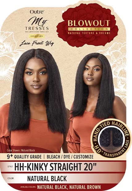 Outre MyTresses Gold Label 100% Unprocessed Blowout Collection HH Lace Front Wig Kinky Straight 20" - Elevate Styles