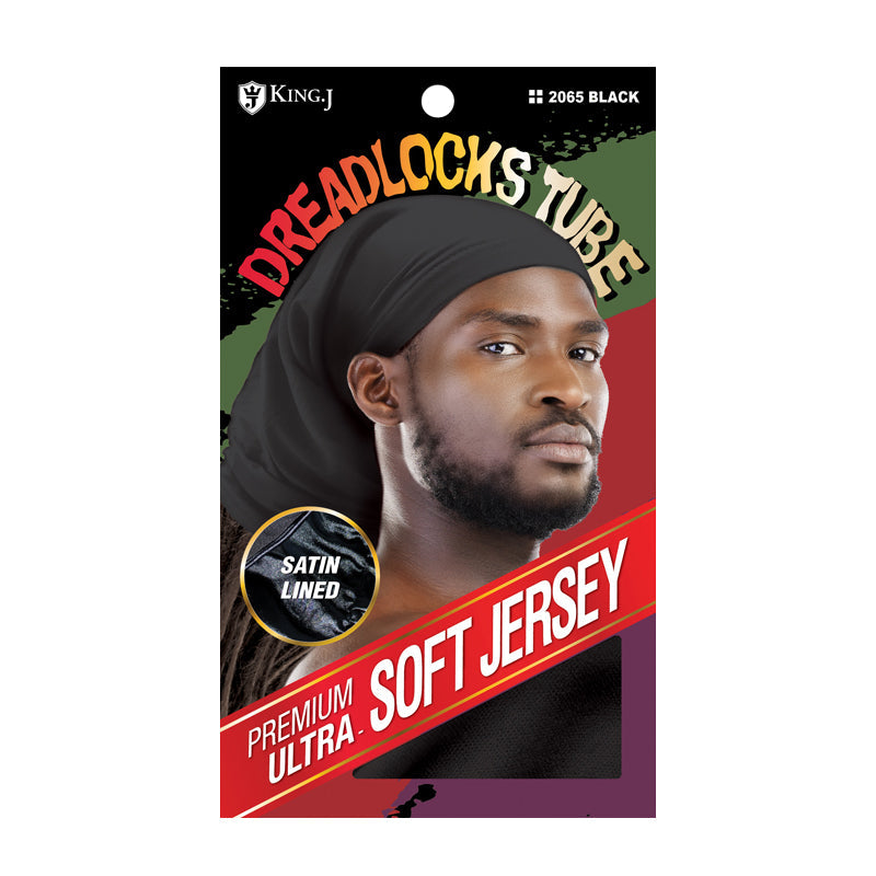 King J Dreadlocks Tube Premium Ultra Soft Jersey Satin Lined 2065 Black - Elevate Styles