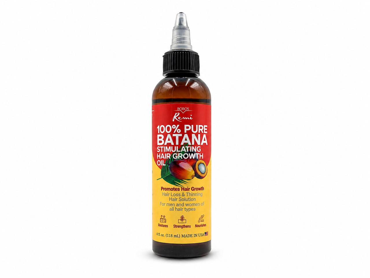 Bobos Remi 100 Percent Pure Batana Stimulating Hair Growth Oil 4oz - Elevate Styles
