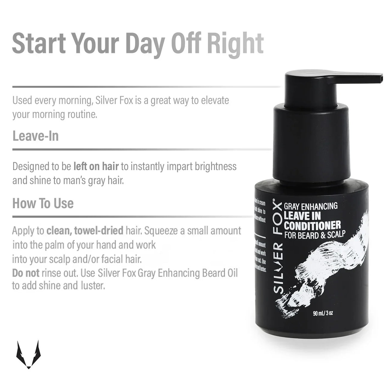 Silver Fox Gray Enhancing Leave-In Conditioner for Beard & Scalp (90 mL / 3 oz)
