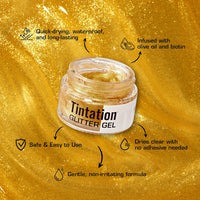 Thumbnail for Kiss Tintation Glitter Gel Gold 1.01 oz. - Elevate Styles