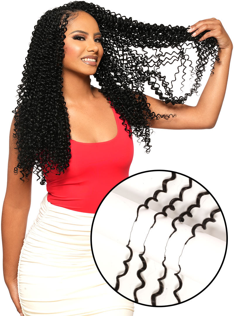 Bijoux Dominican Feather Lite Miracle Knots Invisible Crochet Hair Water Curl 18