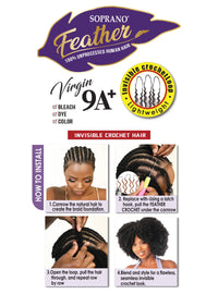 Thumbnail for Soprano Feather 100% Unprocessed Virgin Human Hair Invisible Crochet – Jerry Curl 18