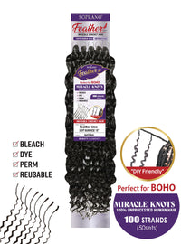 Thumbnail for Soprano Feather 100% Unprocessed Virgin Human Hair Invisible Crochet – Soft Burmese 18