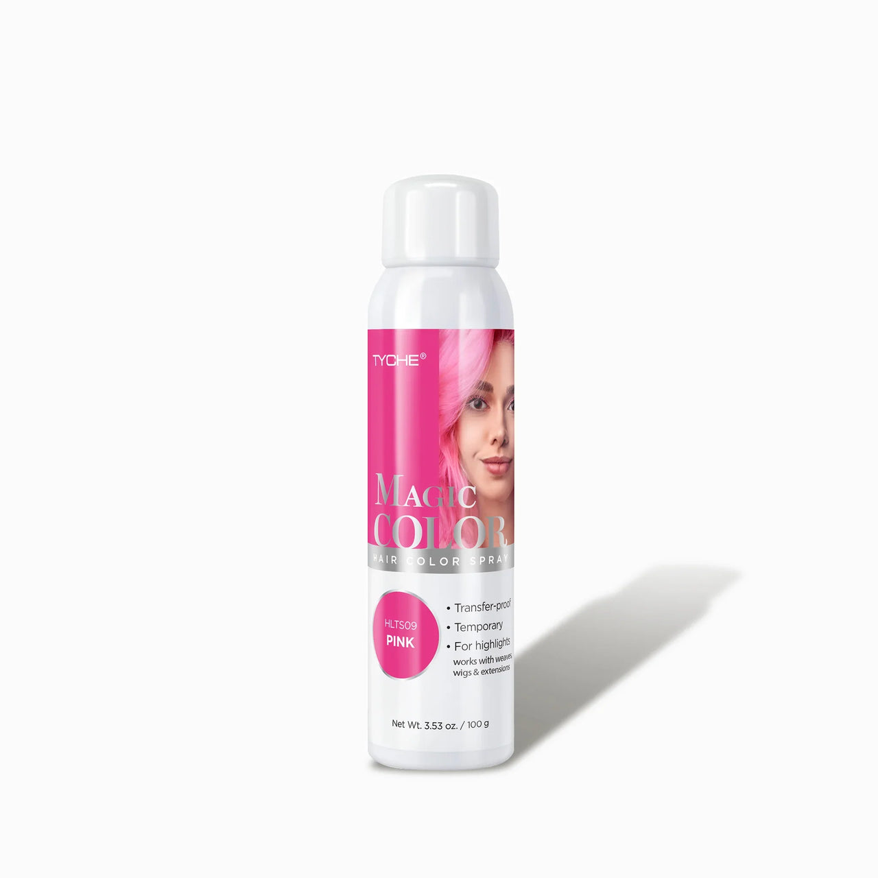 Tyche Magic Color Hair Spray – HLTS09 Pink – Temporary, Transfer-Proof Color – 3.53 oz - Elevate Styles