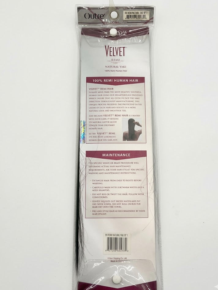 Outre Velvet Remi 100% Human Hair – Natural Yaki 10s-14" - Elevate Styles
