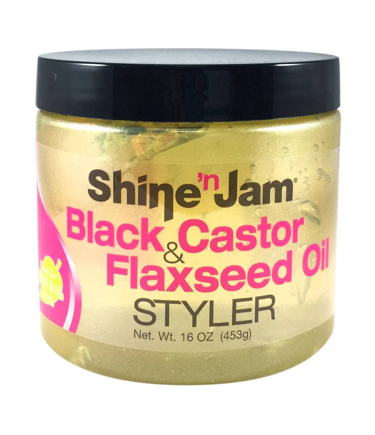 Shine ‘n Jam Black Castor & Flaxseed Oil Styler – 16 oz - Elevate Styles