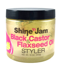 Thumbnail for Shine ‘n Jam Black Castor & Flaxseed Oil Styler – 16 oz - Elevate Styles