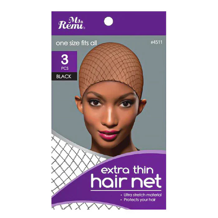 Ms. Remi Extra Thin Hair Net Black – 3 Pack 4511 - Elevate Styles