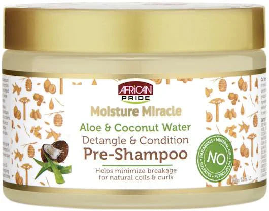 African Pride Moisture Miracle Aloe & Coconut Water Pre-Shampoo – 12 oz - Elevate Styles