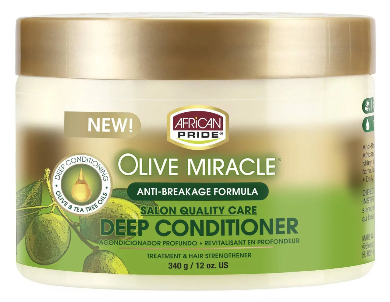 African Pride Olive Miracle Anti-Breakage Formula Deep Conditioner 12 oz. - Elevate Styles