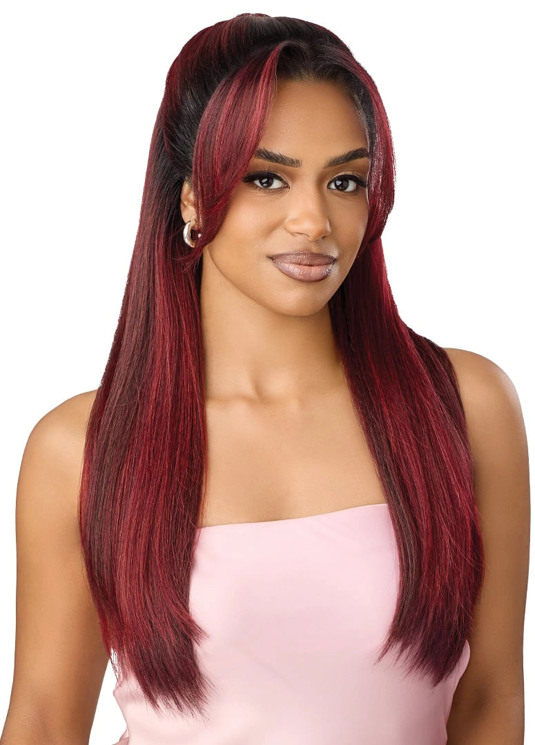 Outre Airtied Human Hair Blend Vanish HD+ Lace Front Wig HHB-Soft Yaki 24" QLHBFHHSY24