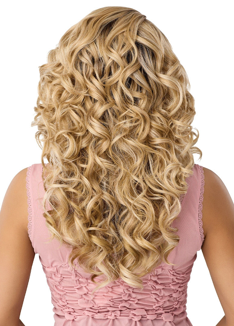 Outre Airtied Human Hair Blend 360 FlexiLace Wig HHB Hollywood Curls 22" QLHBFHHC22