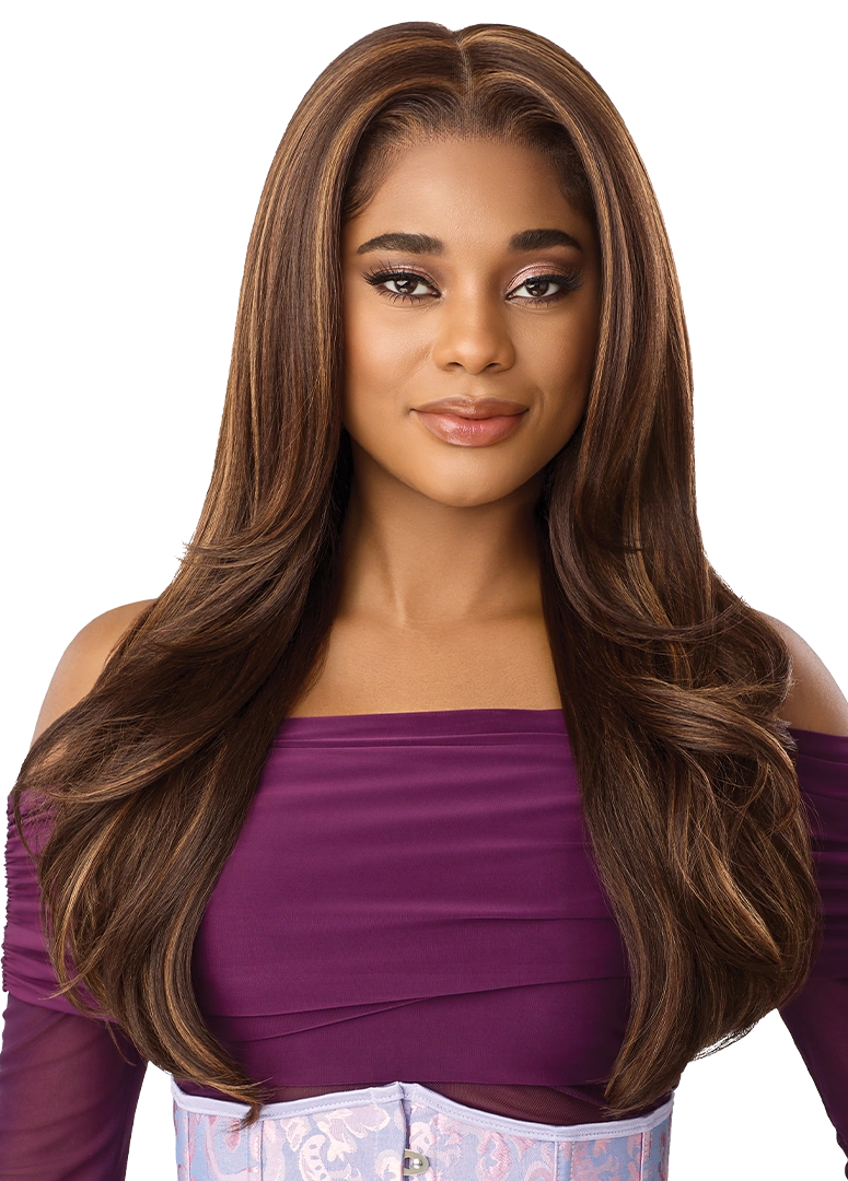 Outre Airtied Human Hair Blend 360 FlexiLace Wig HHB Silk Press 24" QLHBFHSP24