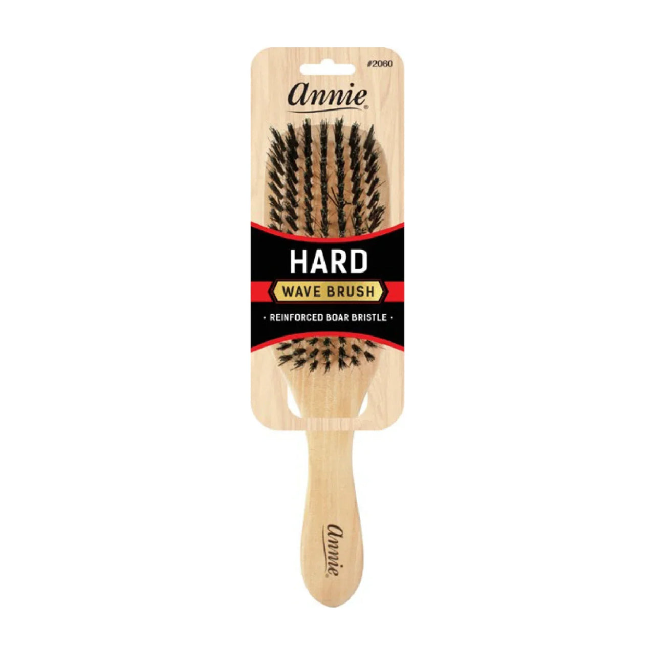 Annie Hard Wave Boar & Nylon Bristle Brush Light Brown 2060