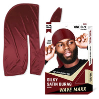Thumbnail for Mr Durag Wave Maxx Silky Satin Durag Red 42 Inch Long Tail 360 Wave Cap 4314 - Elevate Styles