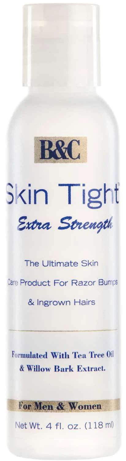 B&C Skin Tight Extra Strength Razor Bump & Ingrown Hair Treatment with Tea Tree Oil & Willow Bark Extract – 4 oz