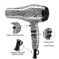 Thumbnail for RED by Kiss Designer Series 3200 Carbon Fiber Blow Dryer - Cheetah Print